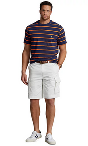 Polo Ralph Lauren Men's Big & Tall Relaxed Fit Slub Twill Cargo Shorts 46 White
