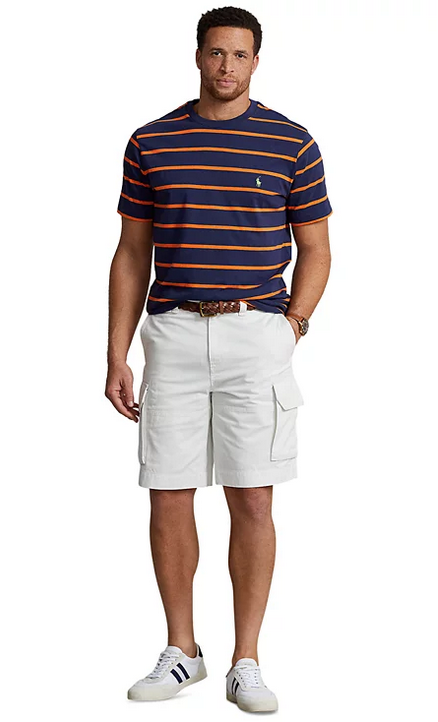 Polo Ralph Lauren Men's Big & Tall Relaxed Fit Slub Twill Cargo Shorts 46 White