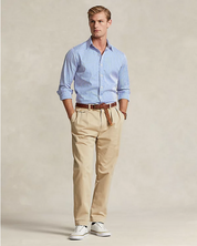 Polo Ralph Lauren Mens Poplin Stripe Button Down Shirt Blue Small