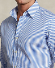 Polo Ralph Lauren Mens Poplin Stripe Button Down Shirt Blue Small