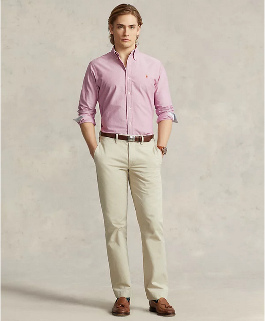 Polo Ralph Lauren Men's Garment Dyed Button Down Oxford Shirt Red Medium