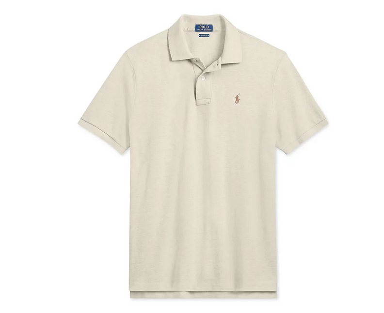 Polo Ralph Lauren Men's Classic Fit Mesh Short Sleeve Polo Shirt Beige 2XL