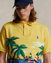 Polo Ralph Lauren Men's Classic Fit Tropical Mesh Polo Shirt Yellow Large