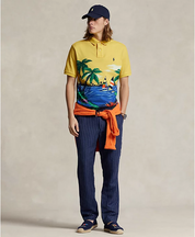 Polo Ralph Lauren Men's Classic Fit Tropical Mesh Polo Shirt Yellow Large