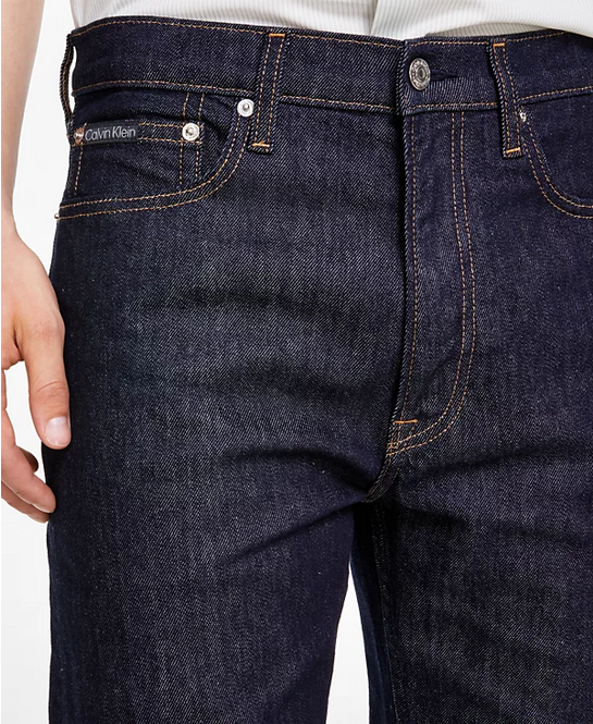Calvin Klein Men's Standard Straight Fit Stretch Jeans Blue Rinse 32 x 30