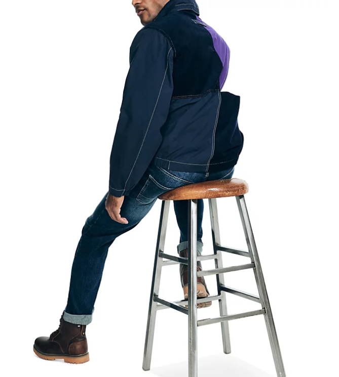 Nautica Men's Classic Fit Hooded Sailing Jacket Navy Blue Large