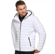 Calvin Klein Men's Hooded Packable Down Jacket White 2XL