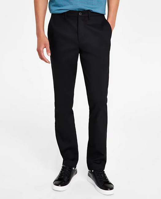 Calvin Klein Men's Slim Fit Modern Stretch Chino Dress Pants Black 38 x 30