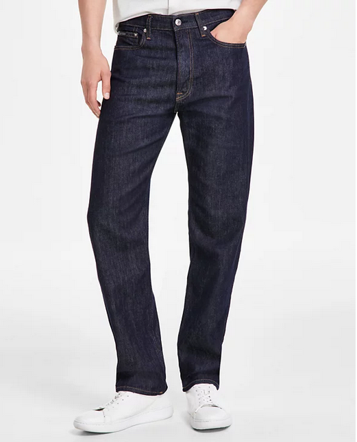 Calvin Klein Men's Standard Straight Fit Stretch Jeans Blue Rinse Blue 38 x 32