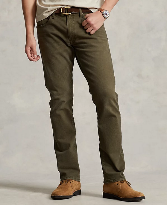 Polo Ralph Lauren Mens Slim fit Denim Jeans 36 / 30 Olive Green Solid