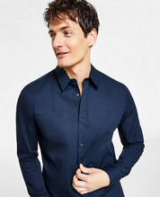 Calvin Klein Men’s Slim Fit Refined Button Down Shirt Blue 2XL
