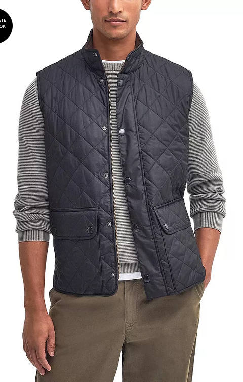 Barbour Mens Lowerdale Quilted Vest Navy Blue Small