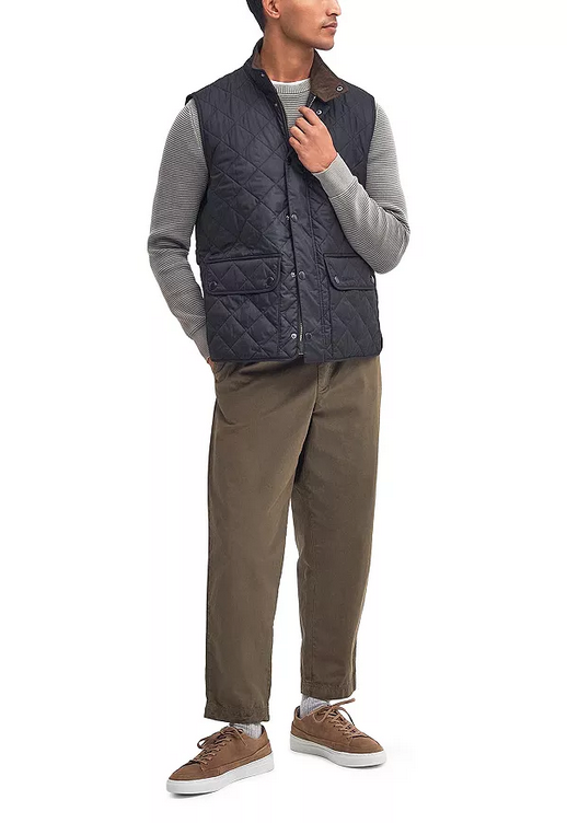 Barbour Mens Lowerdale Quilted Vest Navy Blue Small
