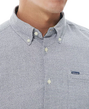 Barbour Men's Turner Tailored Fit Houndstooth Button Down Shirt Blue Large
