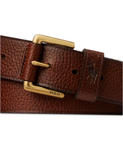 Polo Ralph Lauren Men's Signature Pony Leather Belt Brown 32