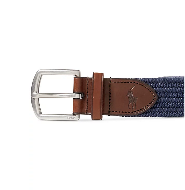 Polo Ralph Lauren Men's Stretch Waxed Belt Blue XL