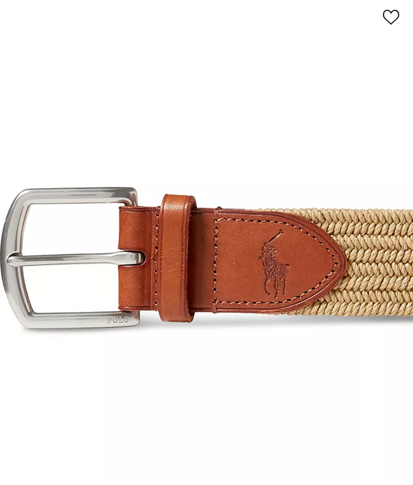 Polo Ralph Lauren Men's Stretch Waxed Belt Timber Brown XL