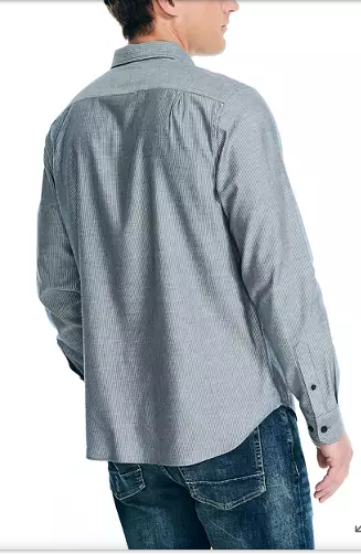 Nautica Mens Classic Fit Striped Button Down Shirt Blue XL