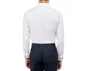 MICHELSONS OF LONDON Men's Solid Texture Dress Shirt White 17 17.5 34 35