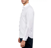 MICHELSONS OF LONDON Men's Solid Texture Dress Shirt White 17 17.5 34 35