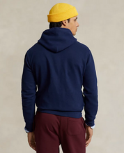 Polo Ralph Lauren Men's The RL Fleece Leather Big Pony Hoodie Blue 2XL