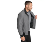 Calvin Klein Men's Wool Bomber Jacket With Knit Trim Charcoal Grey XL