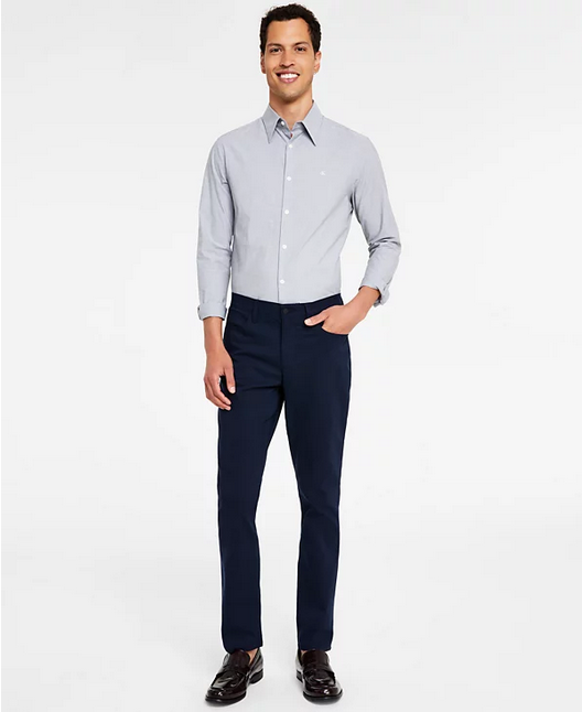 Calvin Klein Men's CK Move 365 Slim Fit Performance Stretch Pants Blue 36 x 30