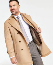 Lauren Ralph Lauren Men's Classic Fit Double Breasted Overcoat Coat Camel 40R