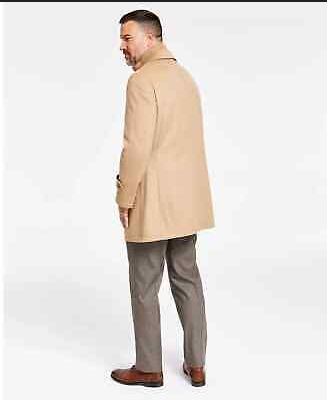 Lauren Ralph Lauren Men's Classic Fit Solid Double Breasted Overcoat Coat Beige 38R