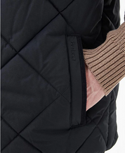 Barbour Mens Elmwood Colorblocked Embroidered Vest Black Small