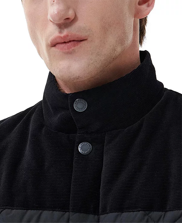 Barbour Mens Elmwood Colorblocked Embroidered Vest Black Small