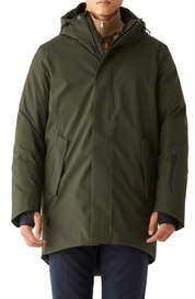 Frank And Oak Men's Capital Waterproof Hooded Parka Coat Green Medium