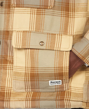 Marmot Men's Plaid Fleece Lined Flannel Shirt Jacket Light Oak Yellow 2XL