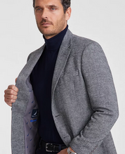Nautica Mens Modern fit Sport Coat Blazer 42 L Charcoal Grey Herringbone