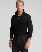 Polo Ralph Lauren Mens Classic fit Long Sleeve Polo Shirt XXL Black Solid