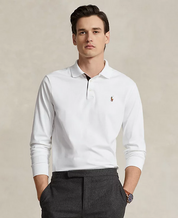 Polo Ralph Lauren Mens Classic Fit Soft Cotton Long Sleeve Polo Shirt White XL