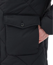 Barbour Men's Elmwood Box Quilted Hooded Full Zip Parka Coat Black XL