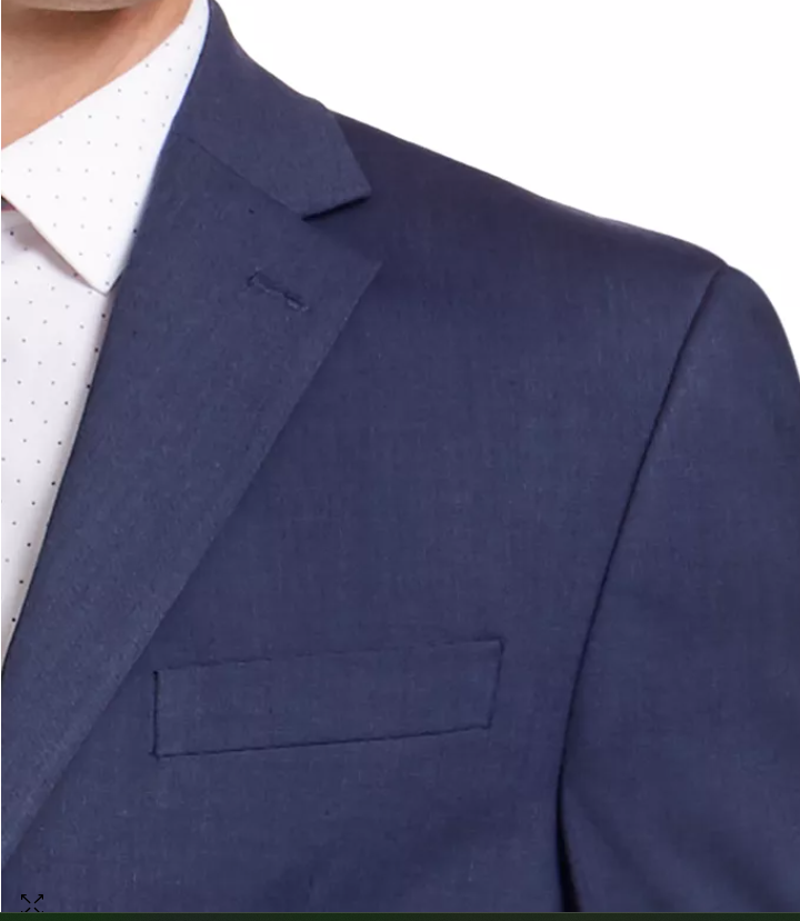 Izod Mens Classic fit 2 Piece Suit 40 S / 34 Waist Blue Solid Stretch