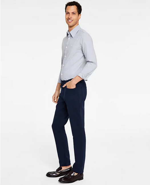Calvin Klein Men's CK Move 365 Slim Fit Performance Stretch Pants Blue 29 x 30