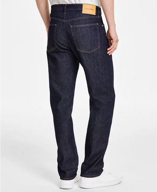 Calvin Klein Mens Straight fit Denim Jeans 33 / 32 Blue Solid Stretch