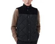 Barbour Men's Elmwood Colorblocked Embroidered Vest Black Medium