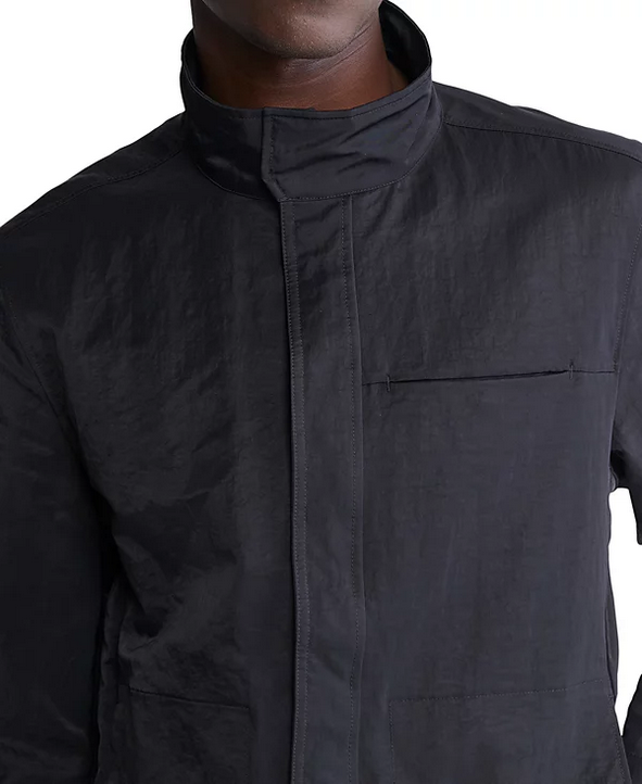 Calvin Klein Mens Modern Crinkle Field Jacket Black Medium