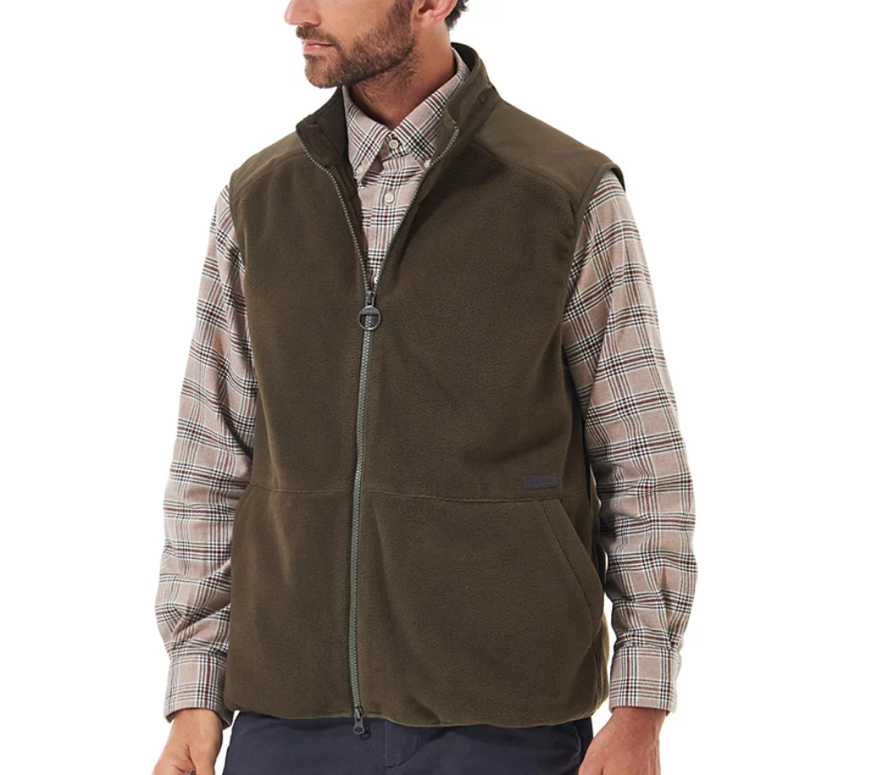 Barbour Men's Country Full Zip Fleece Vest Green XL
