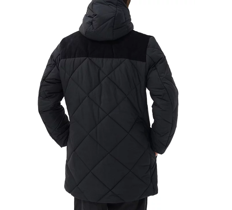 Barbour Men's Elmwood Box Quilted Hooded Full Zip Parka Coat Black Small