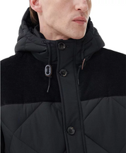 Barbour Men's Elmwood Box Quilted Hooded Full Zip Parka Coat Black Small