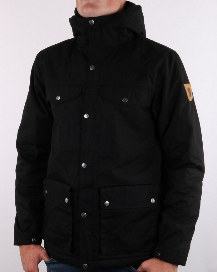 Fjällräven Men's Greenland Water-Resistant Hooded Jacket Black Small