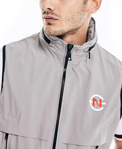 Nautica Men's Competition Zip Front Lightweight Water Resistant Vest Grey Small
