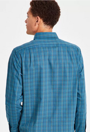 Nautica Mens Classic fit Long Sleeve Button-Up Shirt XL Blue Plaid