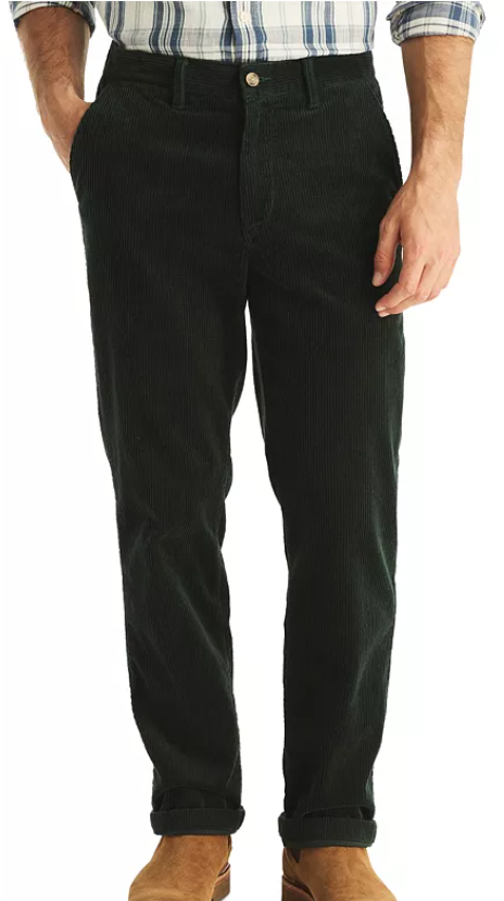Nautica Mens Classic fit Corduroys Corduroy Pants 33 / 32 Green Stretch