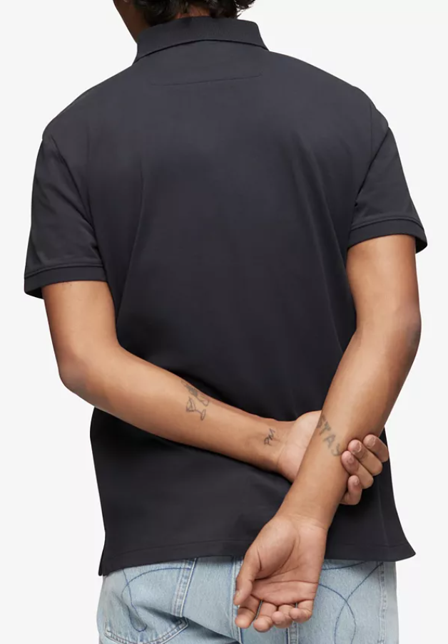 Calvin Klein Mens Regular fit Short Sleeve Polo Shirt Large Black Solid